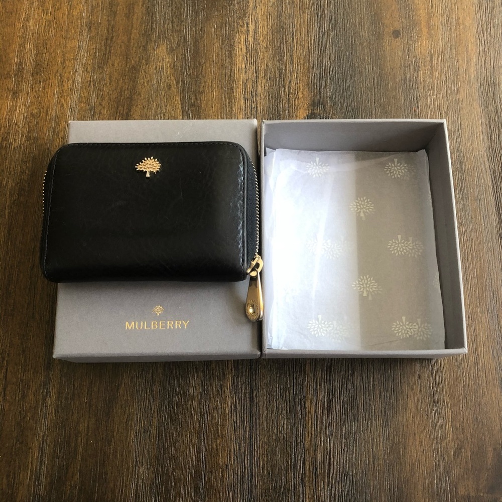 Mulberry London Leather Blue Small Zip Wallet